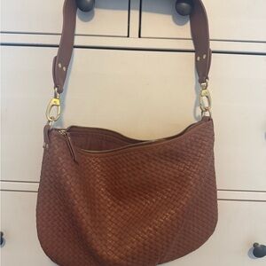 Quince Brown Woven Shoulder Bag